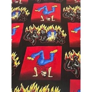 Vintage Men's Button Shirt Short Sleeve Y2K Up Ro's Flames Break Dance- Size 3XL